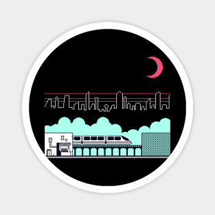 Cyberpunk Train Station Magnet